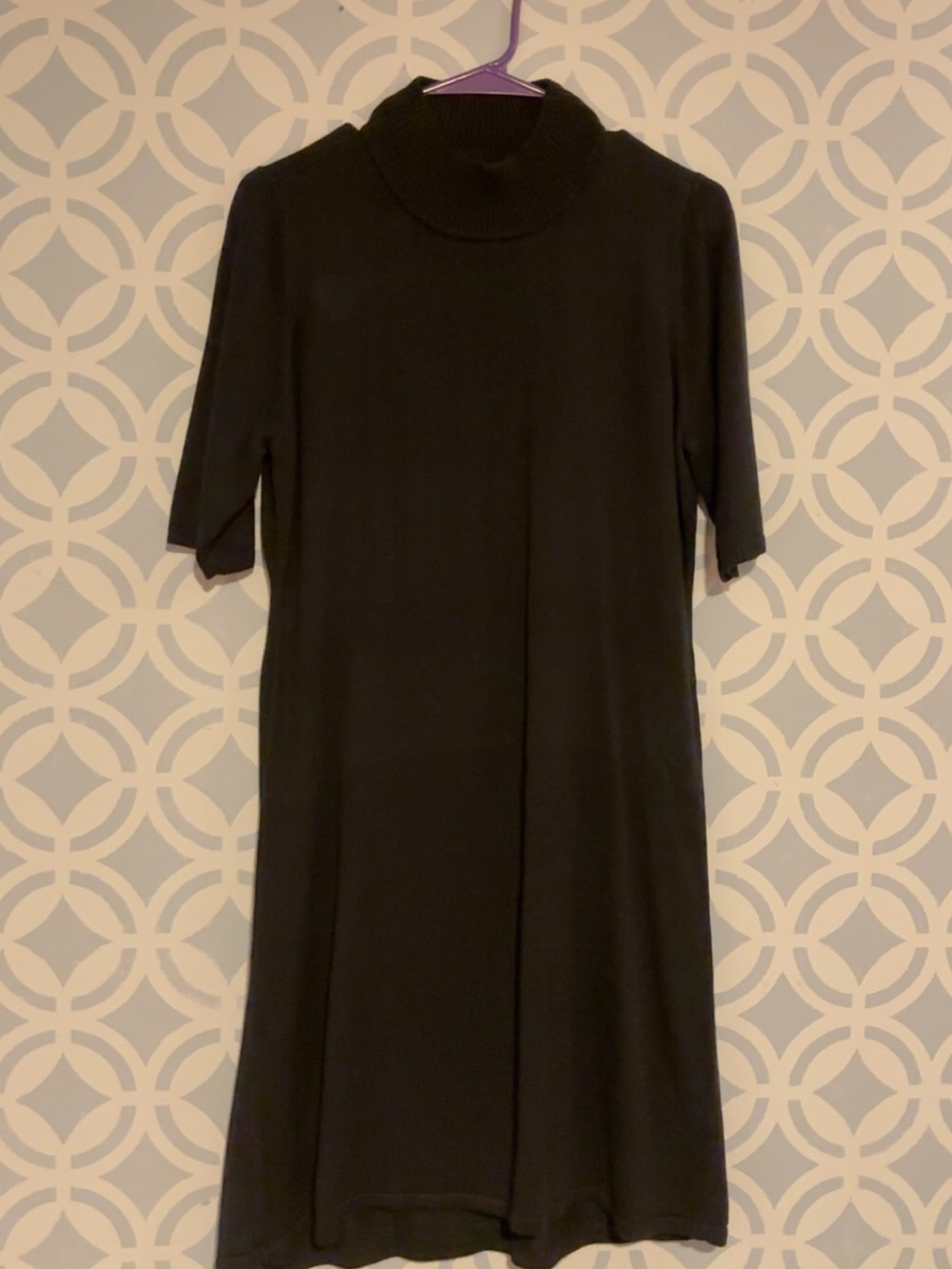 Calvin Klein Black Turtleneck Midi Dress